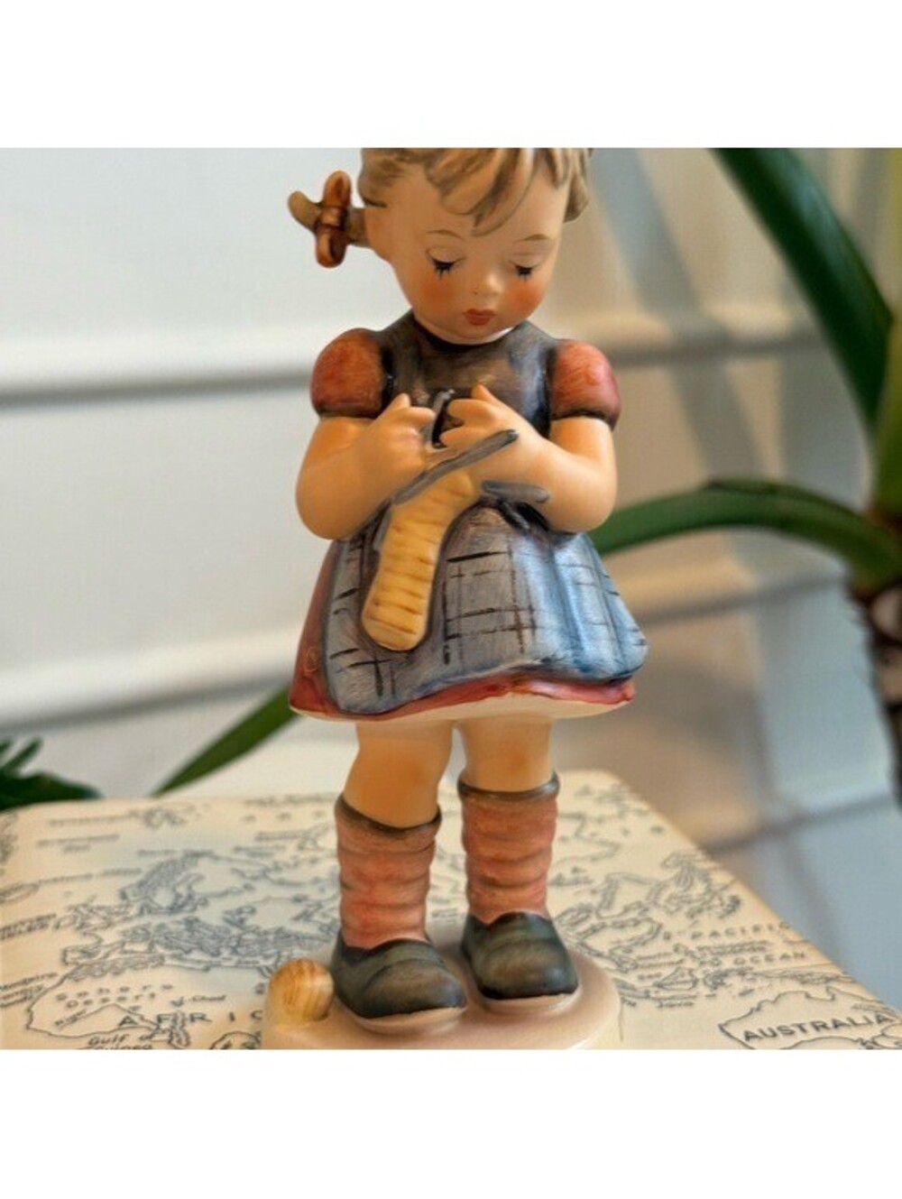 Vintage Goebel W. Germany #255 Figurine | Girl Sewing | A Stitch in Time